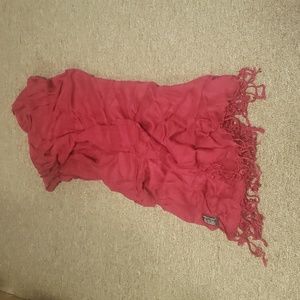 Red Fringe Scarf